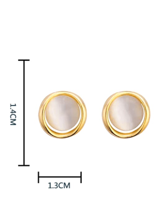 HYACINTH Brass Cats Eye Geometric Minimalist Stud Earring 2