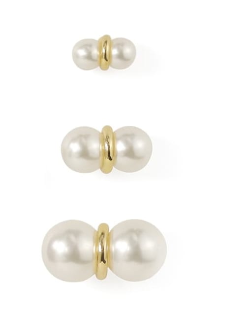 Five Color Alloy Imitation Pearl Geometric Cute Stud Earring 4