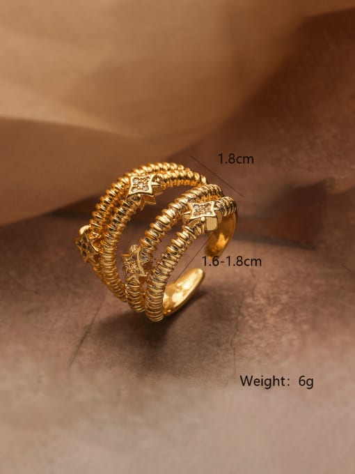 AOG Brass Geometric Hip Hop Stackable Ring 2