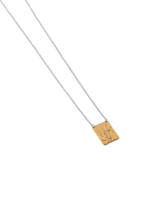 Reed square Brass Geometric Vintage Necklace