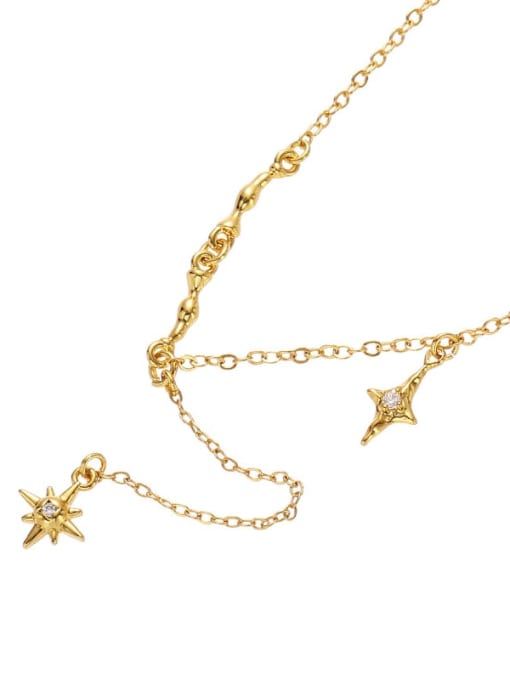ACCA Brass Cubic Zirconia Star Vintage Lariat Necklace 3