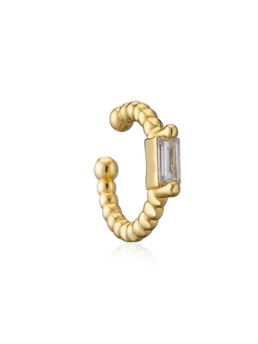 40656 Brass Cubic Zirconia Heart Vintage Clip Earring(Single Only One)