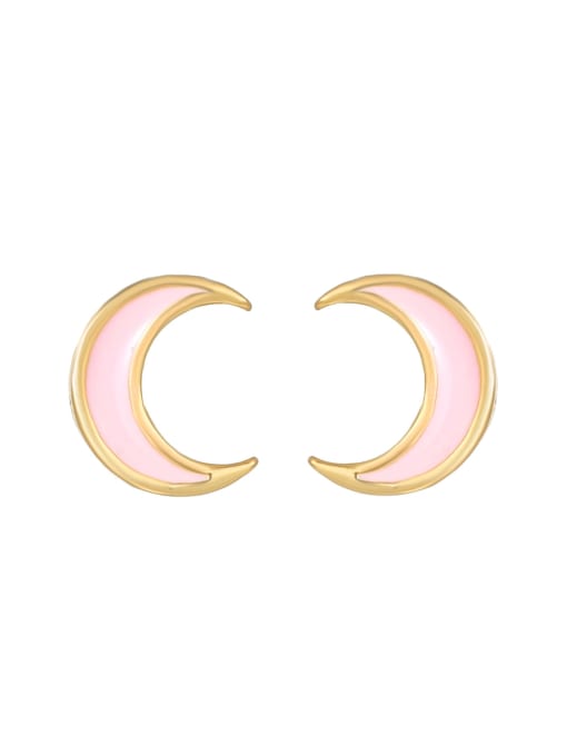 741 Brass Cubic Zirconia Heart Cute Stud Earring