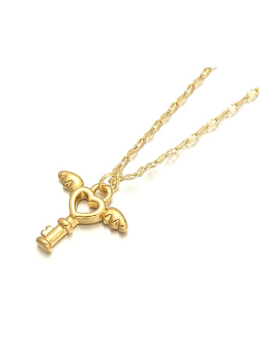 golden Brass Wing Cute Necklace
