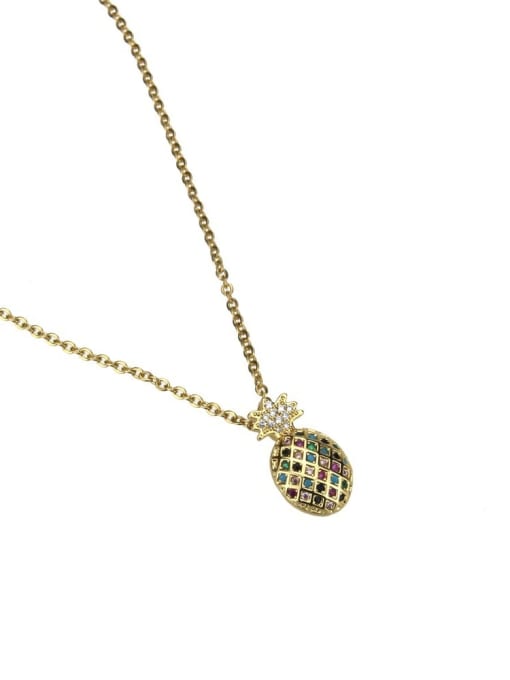 renchi Brass Cubic Zirconia Friut Cute Necklace 2