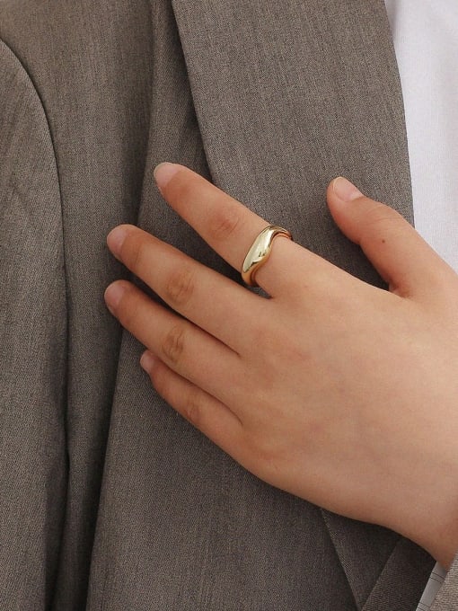 HYACINTH Copper Minimalist Smooth Irregular Free Size Midi Fashion Ring 2