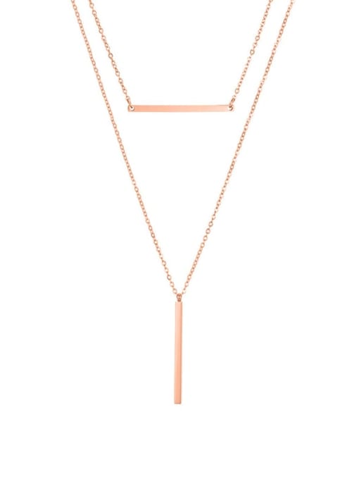 Desoto Stainless steel Geometric Dainty Multi Strand Necklace