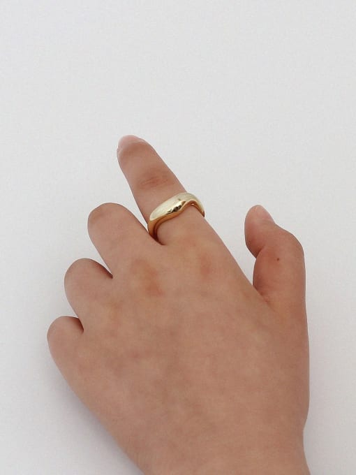 HYACINTH Copper Minimalist Smooth Irregular Free Size Midi Fashion Ring 1