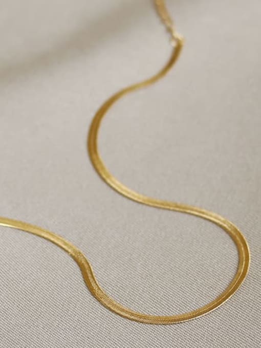 Snake bone chain Brass Freshwater Pearl Geometric Minimalist Necklace