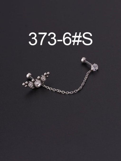 6  Steel Stainless steel Cubic Zirconia Ball Vintage Threader Earring(Single Only One)