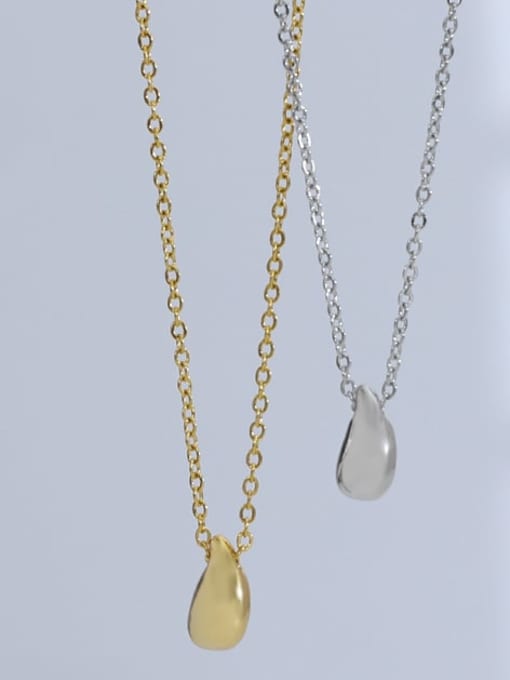 Five Color Brass Water Drop Minimalist Stainless steel Chain Necklace 1