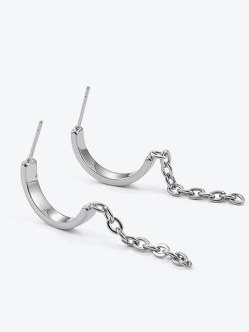 TINGS Titanium Steel Tassel Minimalist Drop Earring 3