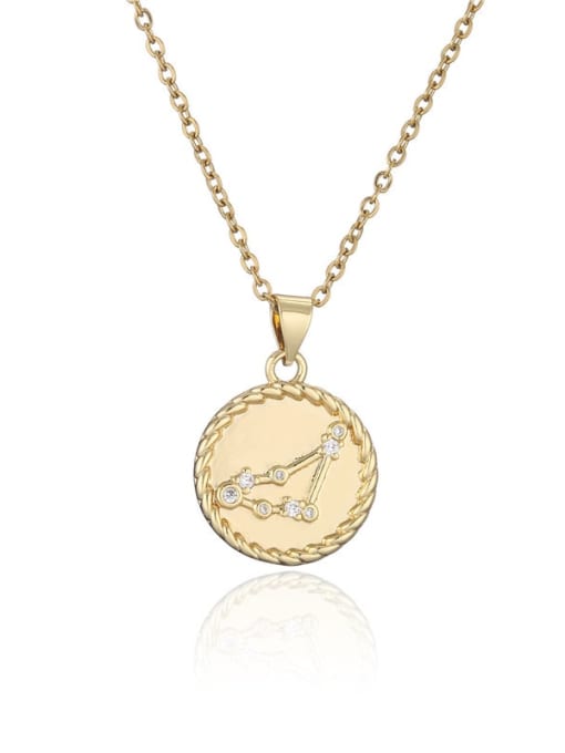 Capricorn Brass Cubic Zirconia Constellation Minimalist Necklace