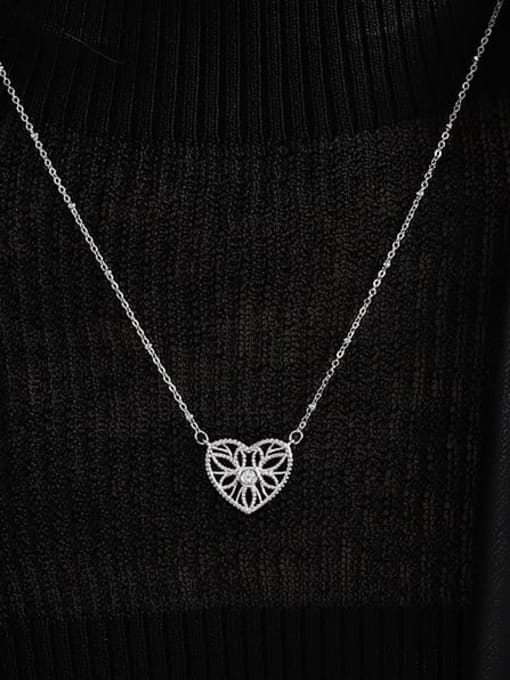 TINGS Brass Cubic Zirconia Heart Hip Hop Necklace