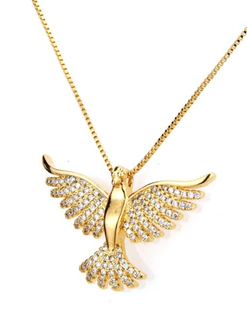 renchi Brass Cubic Zirconia Bird Luxury Necklace 1