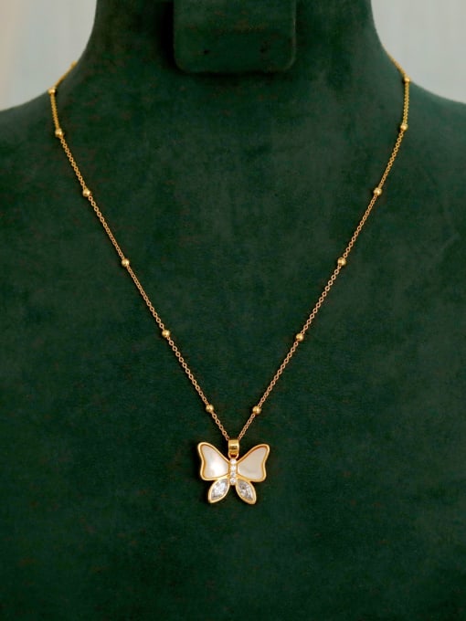 18K gold Brass Butterfly Minimalist Necklace