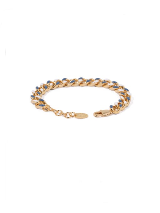 ACCA Brass Enamel Geometric Chain Hip Hop Link Bracelet 2