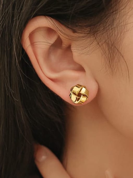Five Color Brass Geometric Minimalist Stud Earring 1