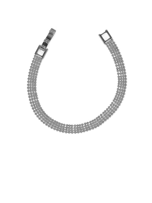 platinum Brass Bead Geometric Minimalist Beaded Bracelet