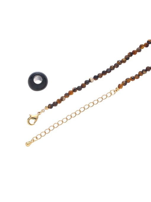 Five Color Brass Tiger Eye Irregular Vintage Beaded Necklace 4