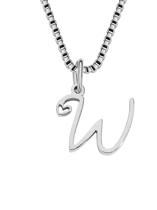 W stainless steel Stainless steel Letter Minimalist Necklace