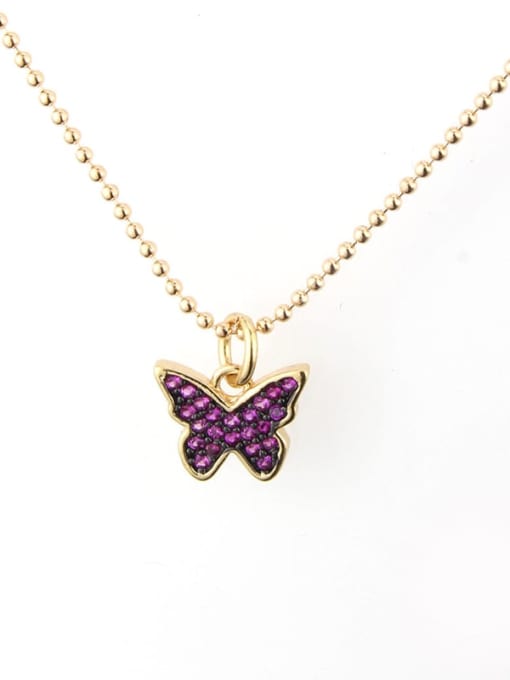 renchi Brass Cubic Zirconia Butterfly Dainty Necklace 0