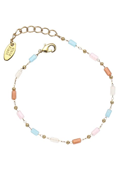 Style 1 Bracelet Brass Glass beads  Minimalist Irregular Bracelet and Necklace Set