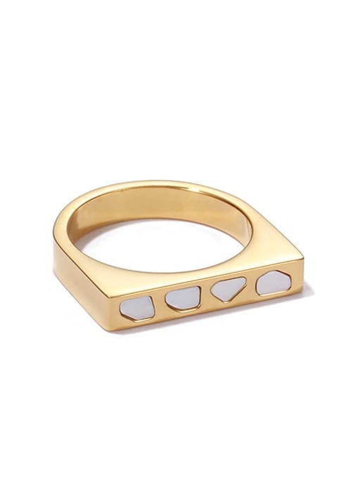 Gold U-ring Titanium Steel Shell Irregular Minimalist Band Ring