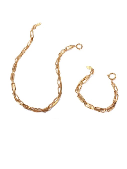 ACCA Brass Geometric Minimalist Hollow  Chain Necklace 3
