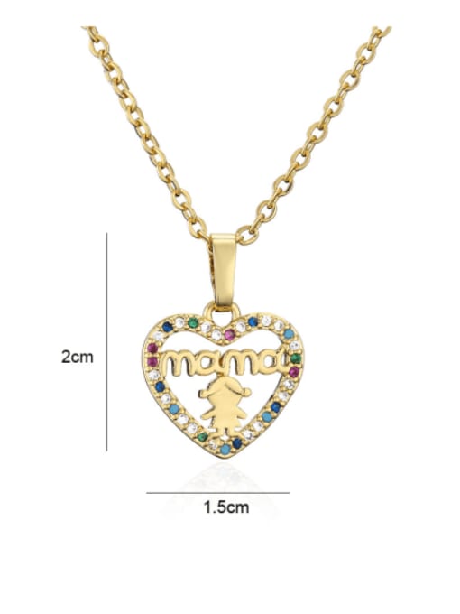 AOG Brass Cubic Zirconia Letter Minimalist Heart Pendant Necklace 4