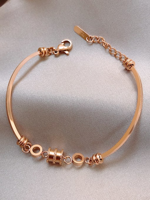 golden Alloy Rhinestone Geometric Minimalist Bracelet