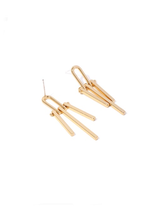 Line Tassel Earrings Brass Line  Tassel Minimalist Drop Earring