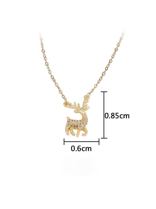 YOUH Brass Cubic Zirconia Deer Dainty Necklace 2