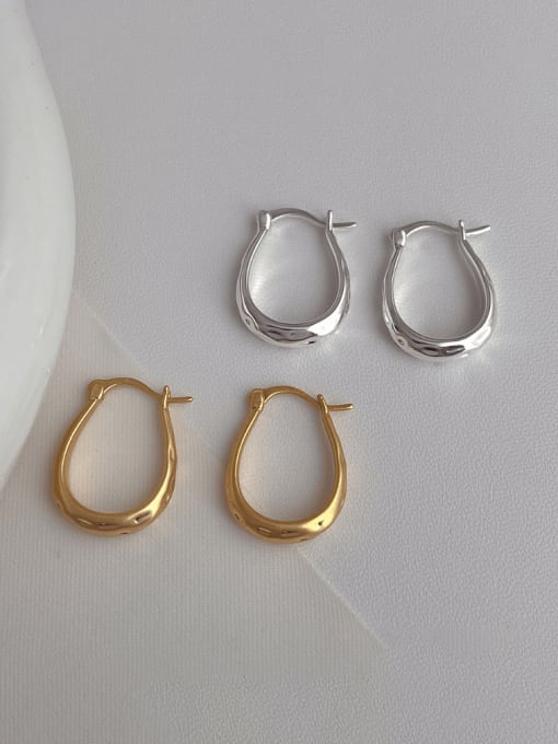 ZRUI Brass Geometric Minimalist Huggie Earring