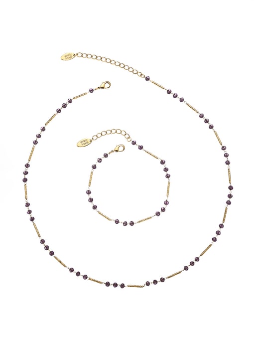 TINGS BrassMinimalist Geometric  Bracelet and Necklace Set