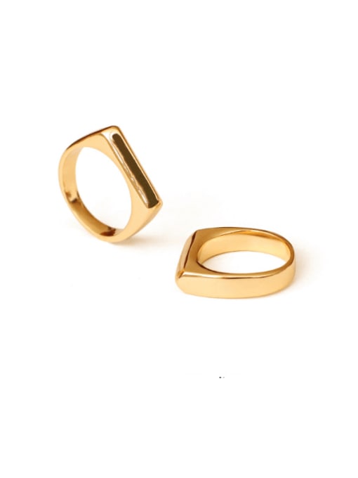 ACCA Brass Smooth Geometric Minimalist Midi Ring