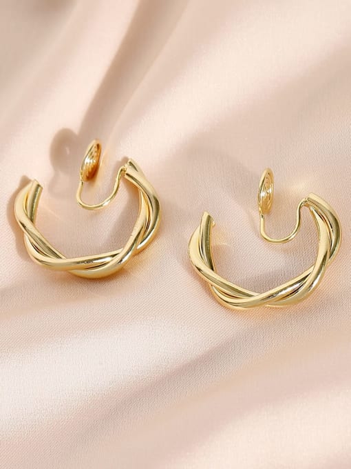 14k gold Brass Geometric Vintage Earring