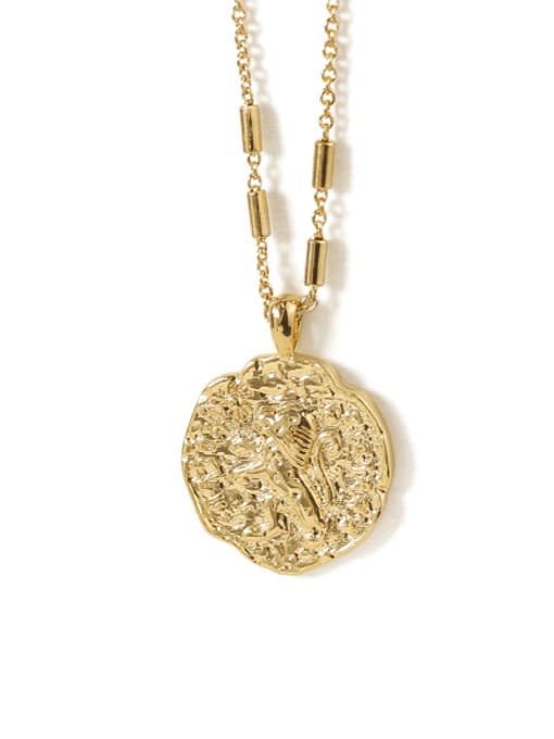 ACCA Brass Round lion Vintage Pendant Necklace 2