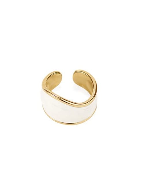 9 gold edge Brass Enamel Geometric Minimalist Band Ring