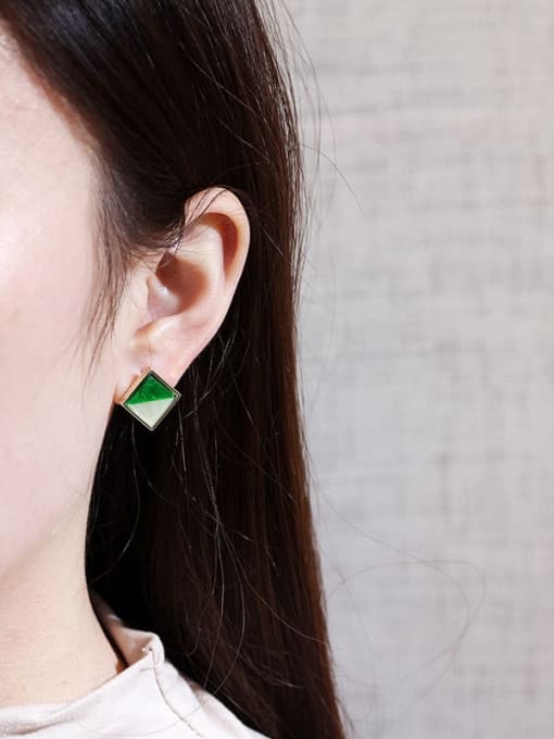 HYACINTH Copper Acrylic Geometric Minimalist Stud Trend Korean Fashion Earring 1