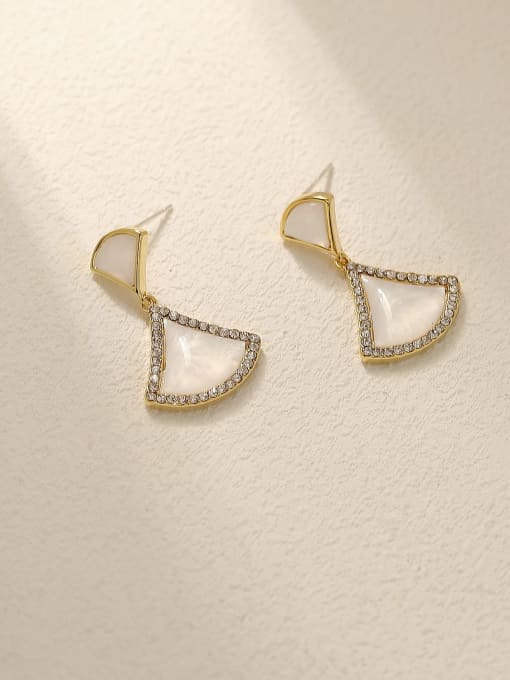 HYACINTH Brass Shell Geometric Vintage Drop Trend Korean Fashion Earring 2