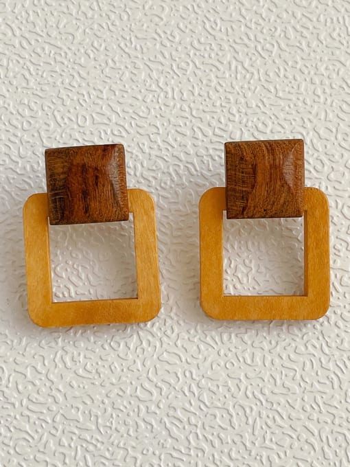C320 wooden earring Zinc Alloy Wooden Geometric Hip Hop Drop Earring