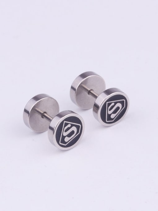 19# Steel Color Stainless steel Bell Minimalist Stud Earring