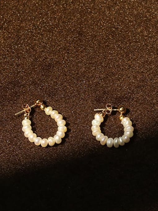 ACCA Brass Freshwater Pearl Geometric Vintage Chandelier Earring 2