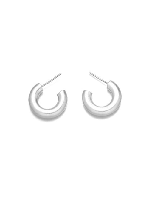 C-shaped earrings Brass Geometric Minimalist Stud Earring