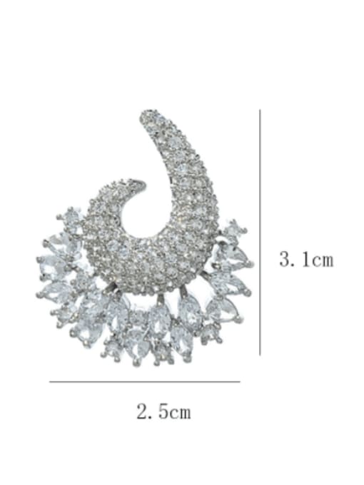 SUUTO Brass Cubic Zirconia Water Drop  Flower Luxury Stud Earring 2