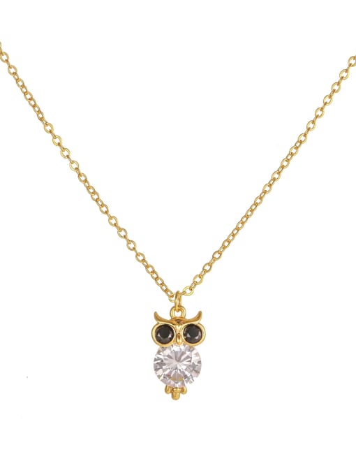 COLSW Brass Cubic Zirconia Eagle Cute Necklace 3
