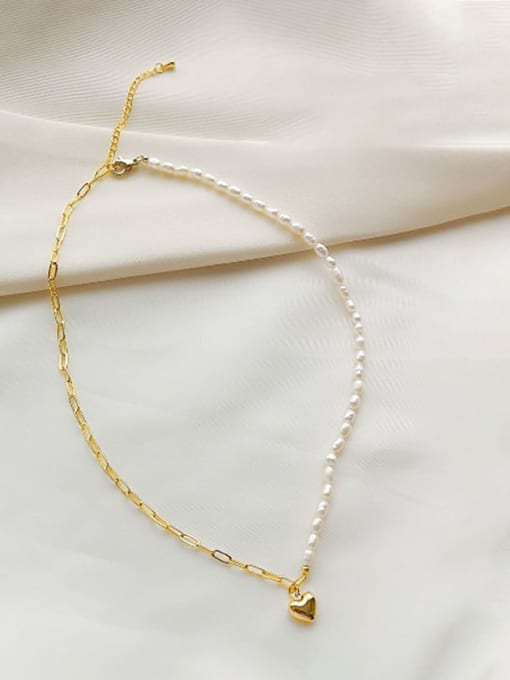 14K  gold Brass Heart Minimalist Trend Korean Fashion Necklace