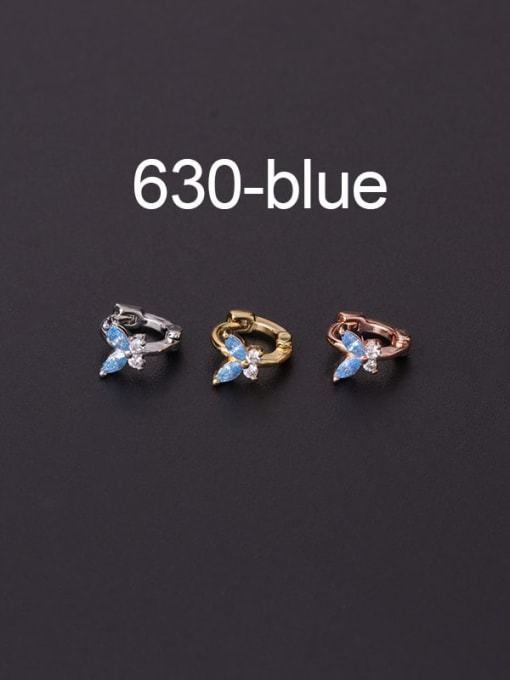 Blue Zircon Brass Cubic Zirconia Butterfly Vintage Single Earring(Single Only One)