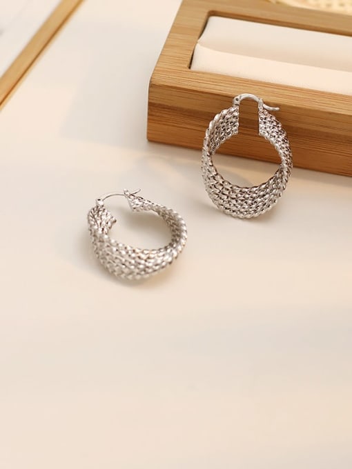 HYACINTH Copper Geometric Minimalist Metal twisted multilayer Hoop Trend Korean Fashion Earring 2